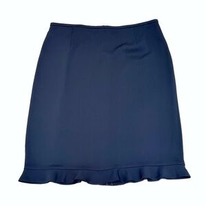 YANSI FUGEL BLACK METRO STRAIGHT SKIRT WITH RUFFLE BOTTOM - NWT